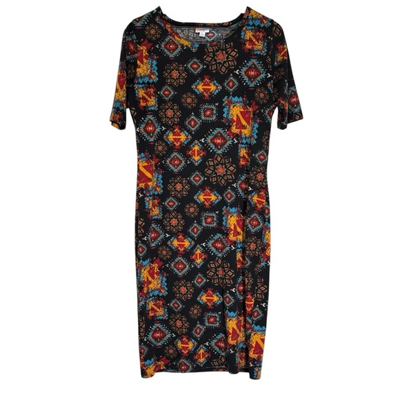 Lularoe Julia Geometric Print Dress Aztec Southwestern Tribal Western Size Large - Picture 1 of 15